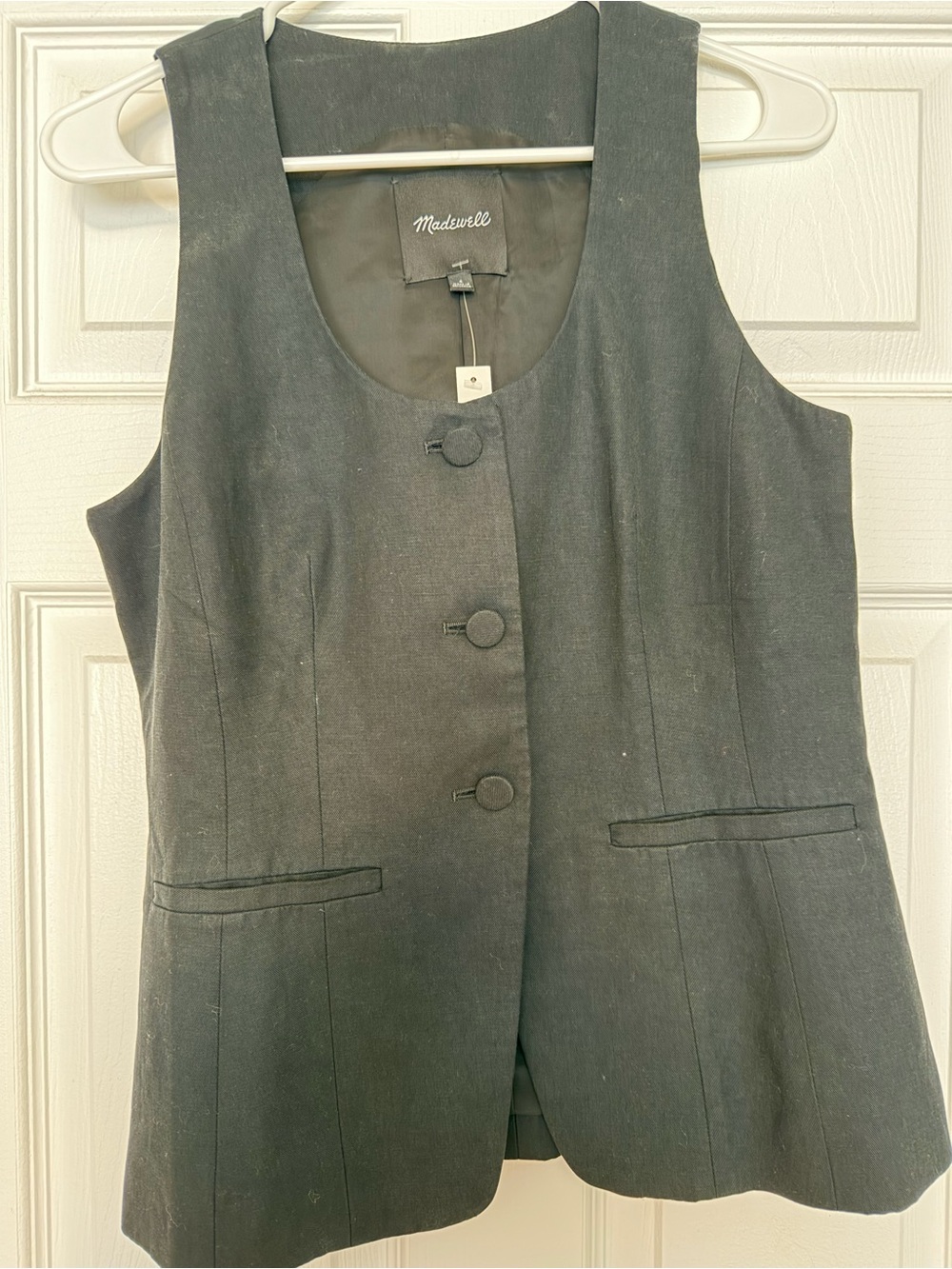 Madewell Black Tailored Button-Front Vest - Picture 5 of 6